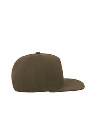 Flat Visor 5 Panel Cap - Olive