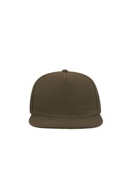 Flat Visor 5 Panel Cap - Olive