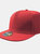 Flat Visor 5 Panel Cap - Red Pack Of 2 - Red