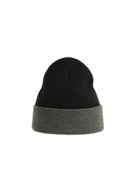 Wind Double Skin Beanie With Turn Up (Black/Gray)