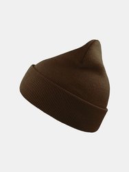 Wind Double Skin Beanie With Turn Up (Brown) - Brown