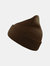 Wind Double Skin Beanie With Turn Up (Brown) - Brown