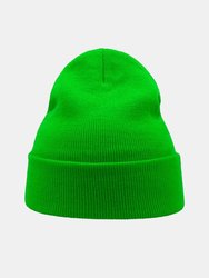 Wind Double Skin Beanie With Turn Up - Safety Green