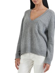 Cashmere Deep V-Neck Pocket Sweater
