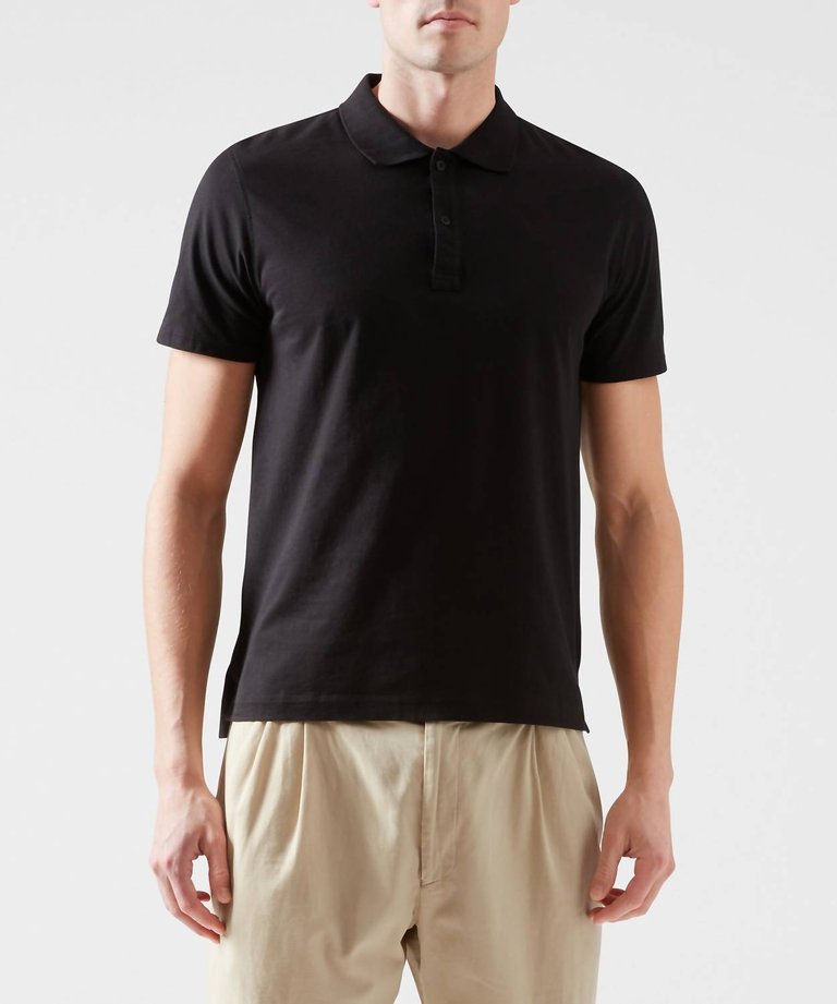 Classic Jersey Polo In Black - Black