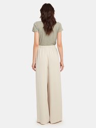 Crepe Wide Leg Pull-On Pant