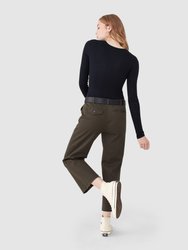 Cropped Boyfriend Garment Wash Pants