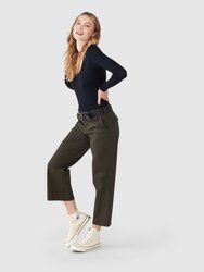 Cropped Boyfriend Garment Wash Pants