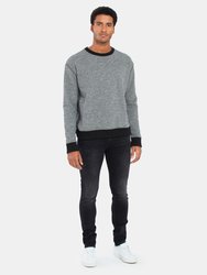 French Terry Rib Panel Crewneck Sweatshirt