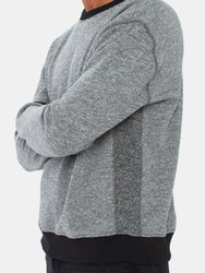 French Terry Rib Panel Crewneck Sweatshirt