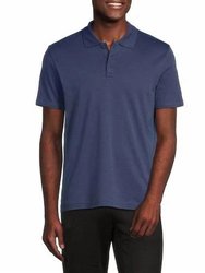 Pima Cotton Interlock Short Sleeve Polo - Naval Blue