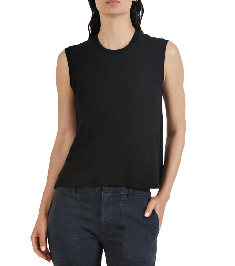 Schoolboy Sleeveless Tee - Black