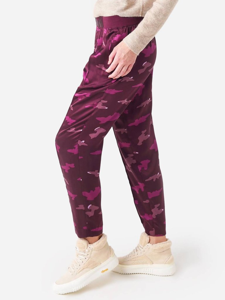 Silk Pull-On Pant In Abstract Camo