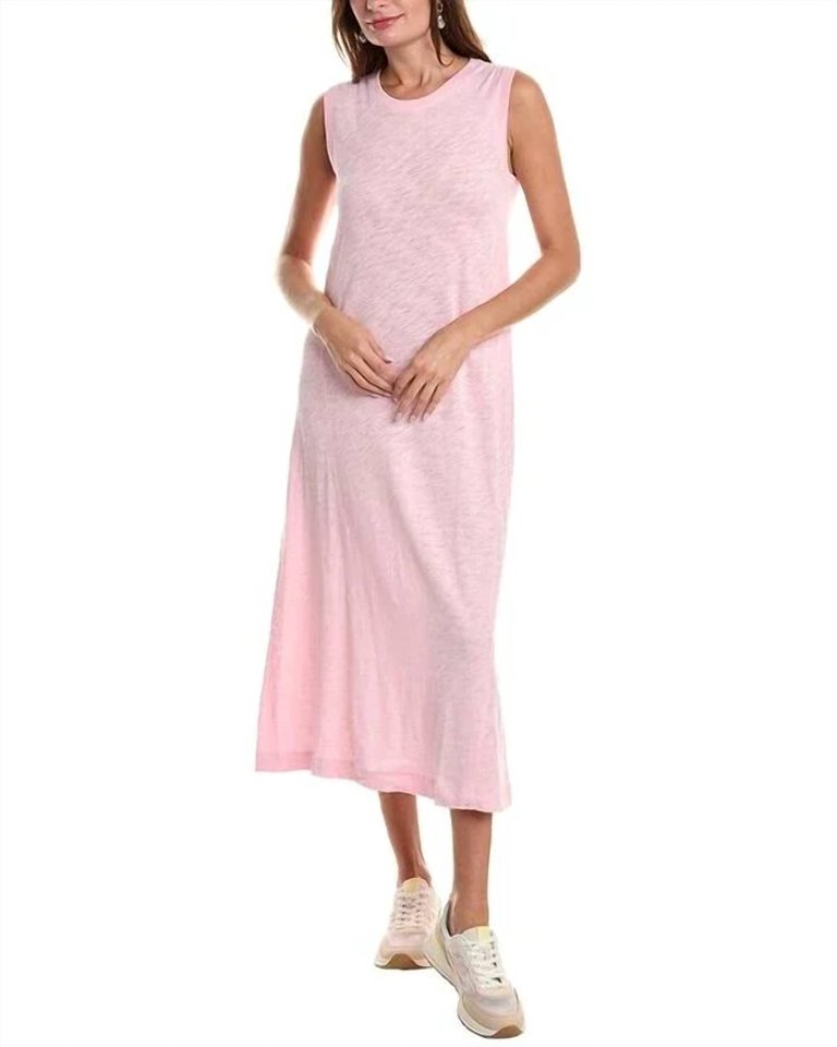 Sleeveless Swing Midi Dress In Pink