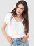 Slub Jersey Boyfriend V-Neck Tee - White