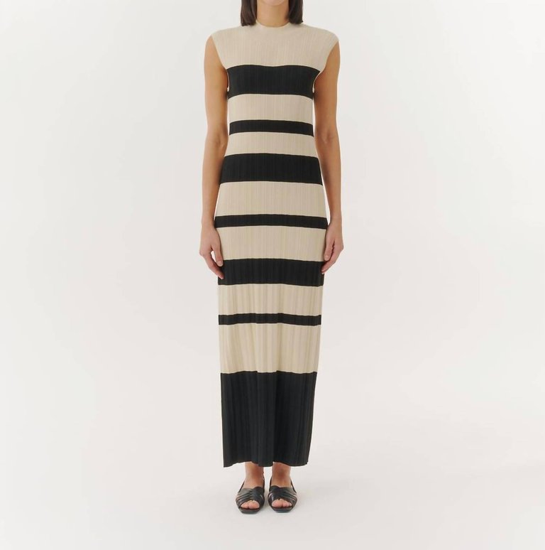 Viscose Variegated Striped Maxi Dress