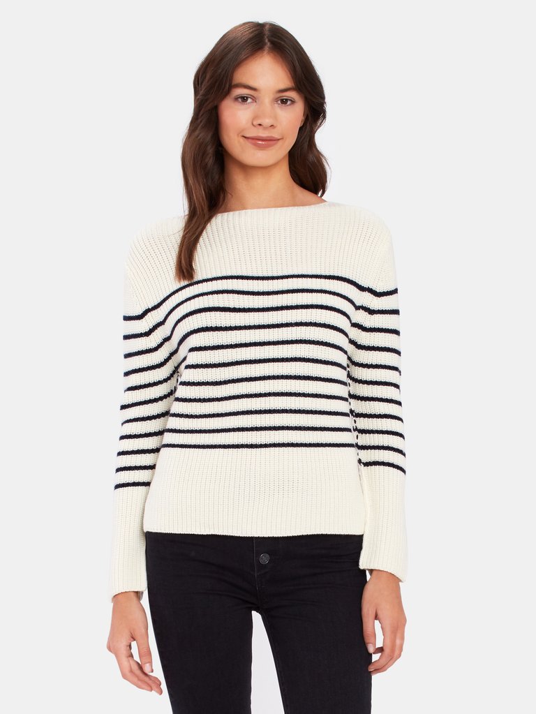 Wool Blend Boatneck Sweater