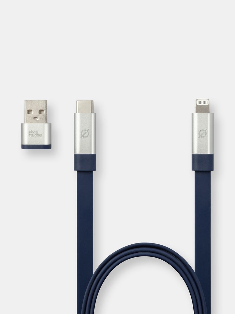 flat USB-C to Lightning cable - nitrogen blue