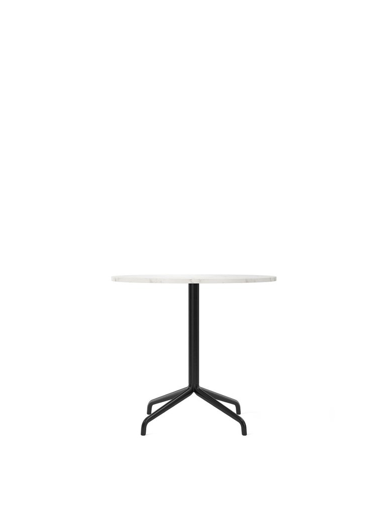 Harbour Column Table, Round Table Top, Dining Height - Off White Marble