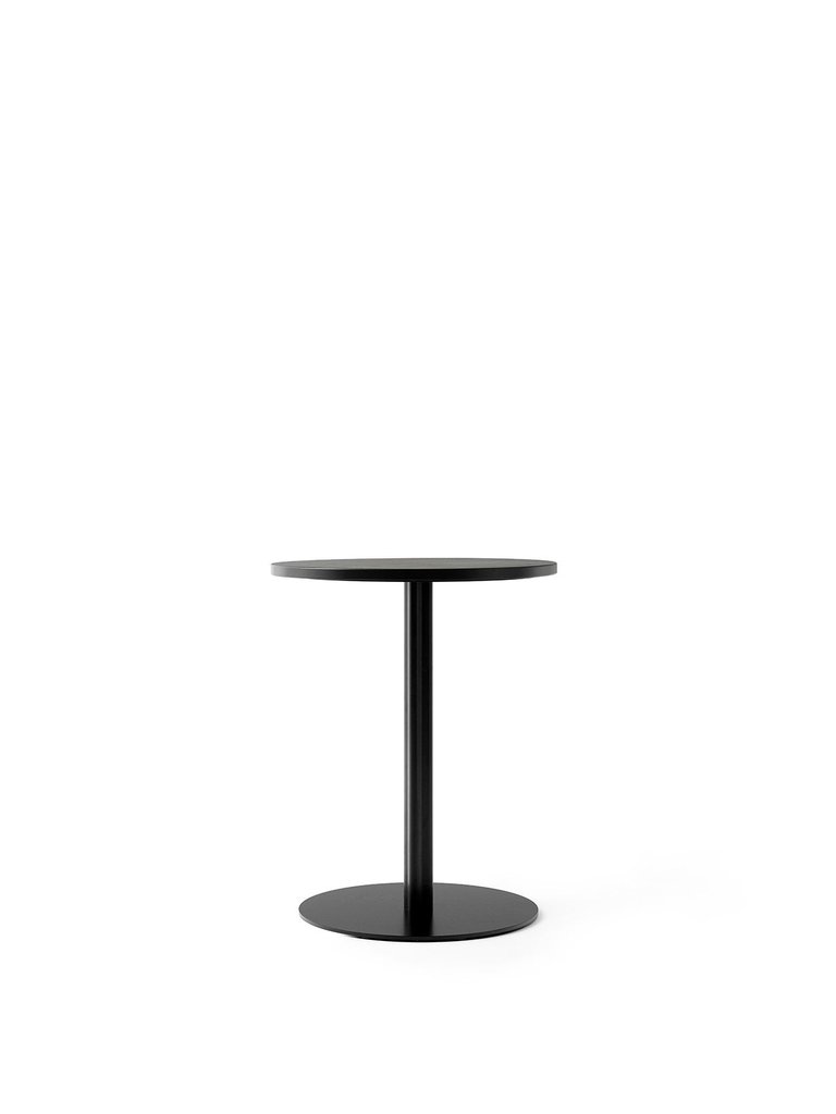Harbour Column Table, Round Table Top, Dining Height - Charcoal Linoleum