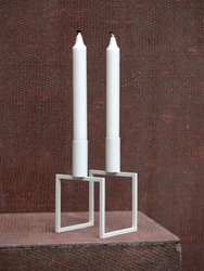 Line Candle Holder, White - White