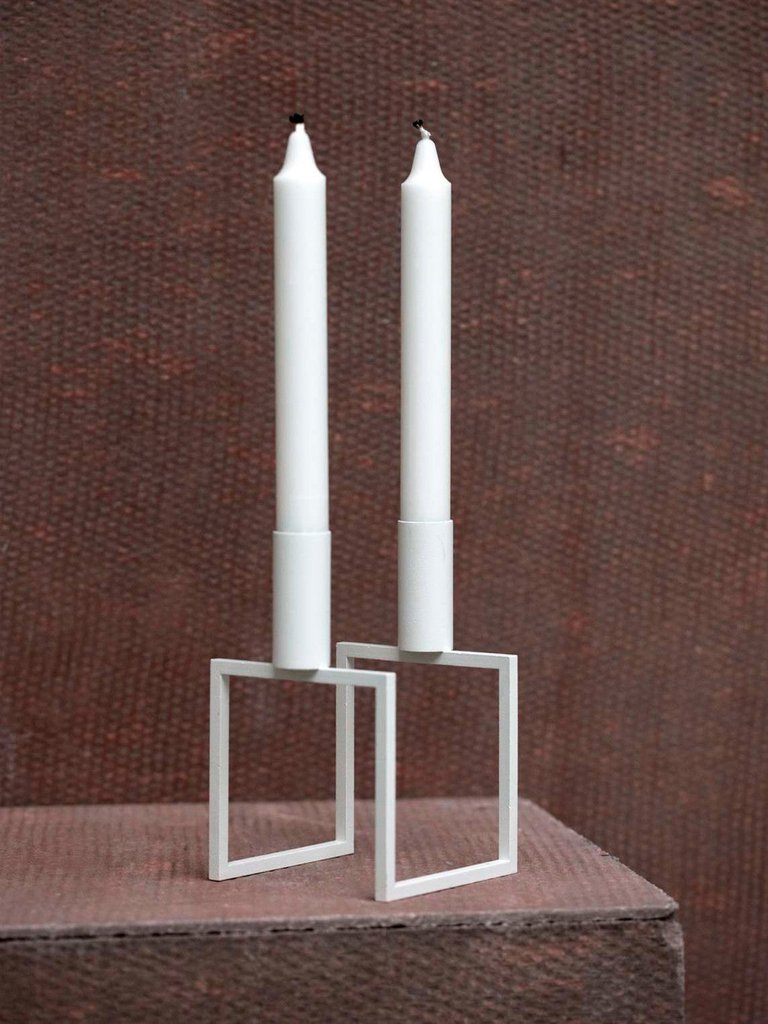 Line Candle Holder, White