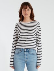 North Long Sleeve Stripe Tee - Off White