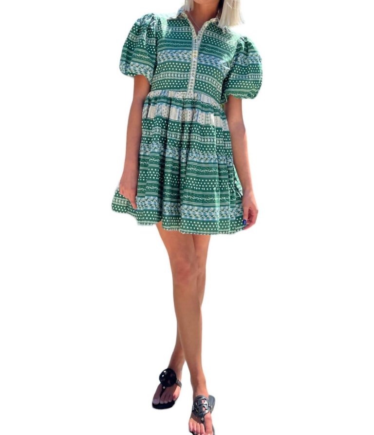 Augusta Mini Dress In Green - Green