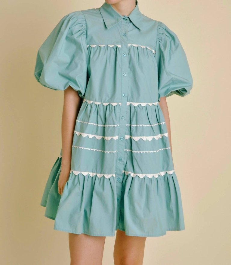 Tea Time Mini Dress In Sea