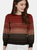 Autumn Cashmere Ombre Stripe Puff Sleeve Crew In Cognac / Brown - Cognac / Brown