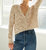 Pointelle Stitch Cardigan With Marled Colors In Sand Combo - Sand Combo