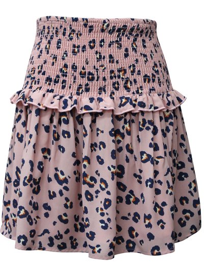 Ava & Yelly Leopard Smocked Waist Printed Skirt product