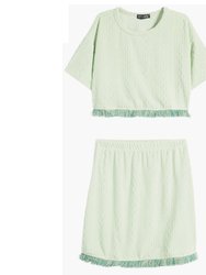 2 Pc Swim Cover-Up With Fringe - Green - Green/Big Girl