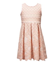 Bonded Lace Skater Dress (LilGirl) - Blush