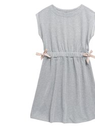 Bow T-Shirt Dress (Big Girl) - Grey - Grey