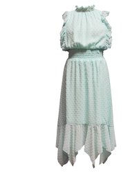 Clip Dot Hankey Maxi Dress - Green - Green