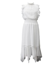 Clip Dot Hankey Maxi Dress - White - White