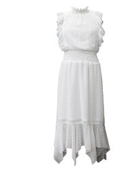 Clip Dot Hankey Maxi Dress - White