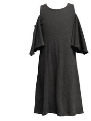 Cold Shoulder Dress - Black