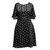 Dot & Stripe Cutout Dress - Black