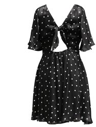 Dot & Stripe Cutout Dress