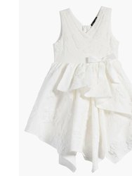 Embossed Floral Dress - White