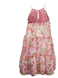 Floral Chiffon Tiered Dress - Lil Girl