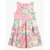 Floral Pleated Party Dress - Pink