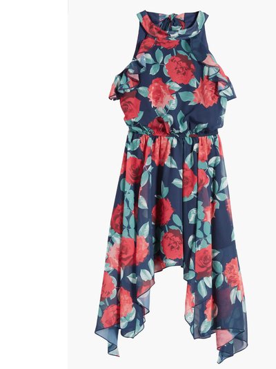 Ava & Yelly Floral Sleeveless Asymmetric Dress product