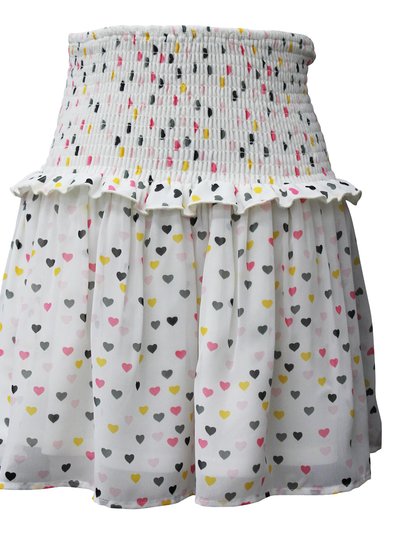Ava & Yelly Heart Smocked Waist Printed Skirt product