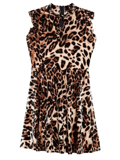 Ava & Yelly Leopard Print Velvet Skater Dress product