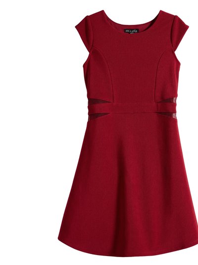 Ava & Yelly Mesh Insert Skater Dress - Red product