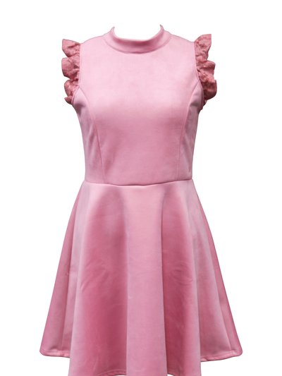 Ava & Yelly Mock Neck Skater Dress (Big Girl) - Dusty Pink product