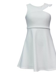 Ribbed Skater Dress (Big Girl) - Off White  - Off White